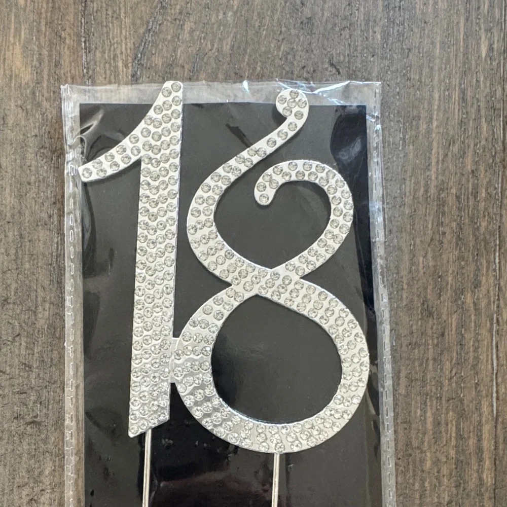 18 rhinestoned Cake topper